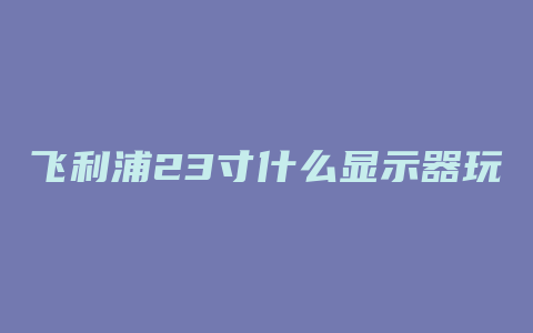 飞利浦23寸什么显示器玩游戏最好