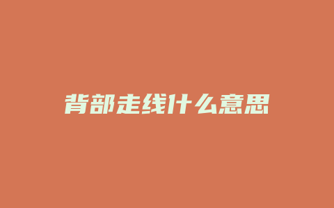 背部走线什么意思