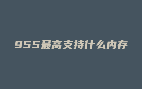 955最高支持什么内存