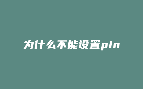 为什么不能设置pin