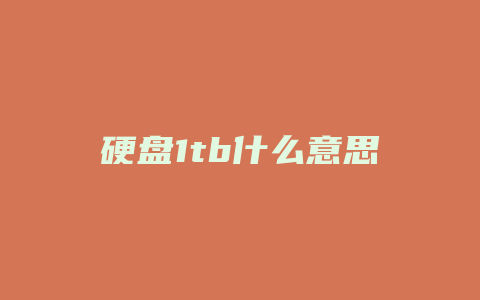 硬盘1tb什么意思