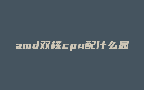 amd双核cpu配什么显卡好