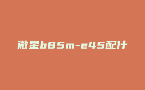 微星b85m-e45配什么显卡