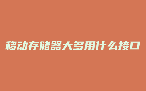 移动存储器大多用什么接口