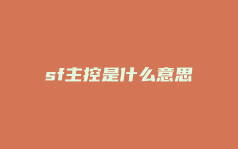 sf主控是什么意思