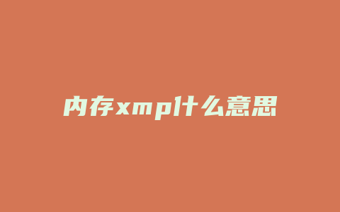 内存xmp什么意思