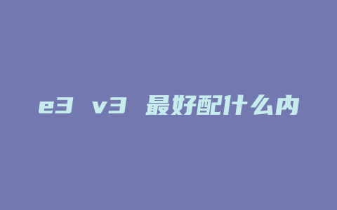 e3 v3 最好配什么内存