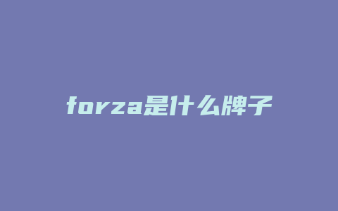 forza是什么牌子