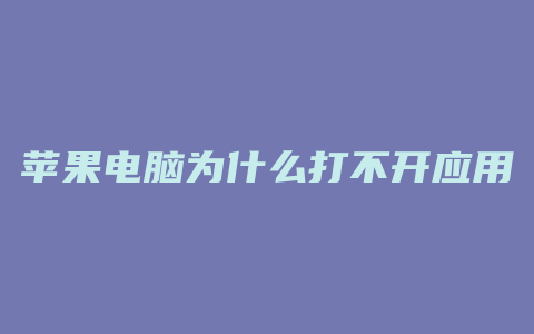 苹果电脑为什么打不开应用商店