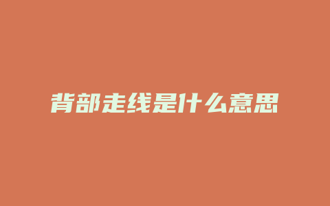 背部走线是什么意思