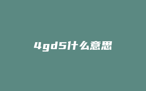 4gd5什么意思