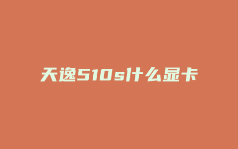 天逸510s什么显卡