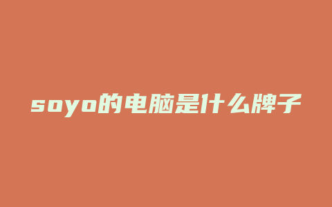 soyo的电脑是什么牌子