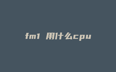 fm1 用什么cpu